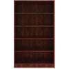 Lorell Laminate Bookcase - 0.8'' Shelf, 36'' x 12''60'' - 5 Shelve(s) - 4 Adjustable Shelf(ves) - Square Edge - Material: Thermofused Laminate (TFL) - Finish: Cherry