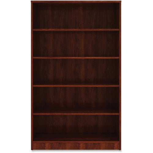 Lorell Laminate Bookcase - 0.8'' Shelf, 36'' x 12''60'' - 5 Shelve(s) - 4 Adjustable Shelf(ves) - Square Edge - Material: Thermofused Laminate (TFL) - Finish: Cherry