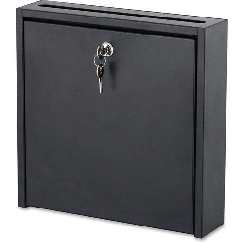 Safco 12 x 12'' Wall-Mounted Inter-department Mailbox with Lock - External Dimensions: 12'' Width x 12'' Height - 2.92 gal - Media Size Supported: Letter - Steel - Black Powder Coat - For Mail, File, Doc