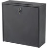 Safco Wall-mounted Inter-department Locking Mailbox - 12'' Height - External Dimensions: 18'' Width x 7.3'' Depth x 18'' Height - Hinged Closure - Steel - Black - For Letter, Document, Envelope, Memo, CD-