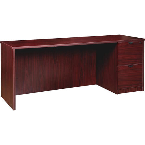 Lorell Prominence 2.0 Right-Pedestal Credenza - 66'' x 24''29'' , 1'' Top - 2 x File Drawer(s) - Single Pedestal on Right Side - Band Edge - Material: Particleboard - Finish: Thermofused Melamine (TFM)