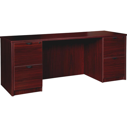 Lorell Prominence 2.0 Double-Pedestal Credenza - 72'' x 24''29'' , 1'' Top - 2 x File Drawer(s) - Double Pedestal on Left/Right Side - Band Edge - Material: Particleboard - Finish: Thermofused Melamine (T