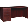 Lorell Prominence 2.0 Left-Pedestal Desk - 1'' Top, 66'' x 30''29'' - 3 x File, Box Drawer(s) - Single Pedestal on Left Side - Band Edge - Material: Particleboard - Finish: Mahogany Laminate, Thermofused