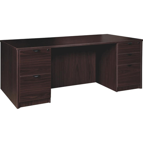Lorell Prominence 2.0 Double-Pedestal Desk - 1'' Top, 72'' x 36''29'' - 5 x File, Box Drawer(s) - Double Pedestal - Band Edge - Material: Particleboard - Finish: Espresso Laminate, Thermofused Melamine (T