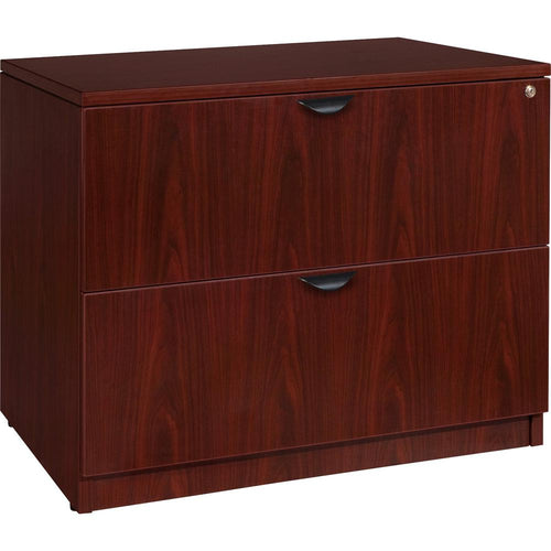 Lorell Prominence 2.0 Lateral File - 36'' x 22''29'' - 2 x File Drawer(s) - Band Edge - Material: Laminate - Finish: Mahogany