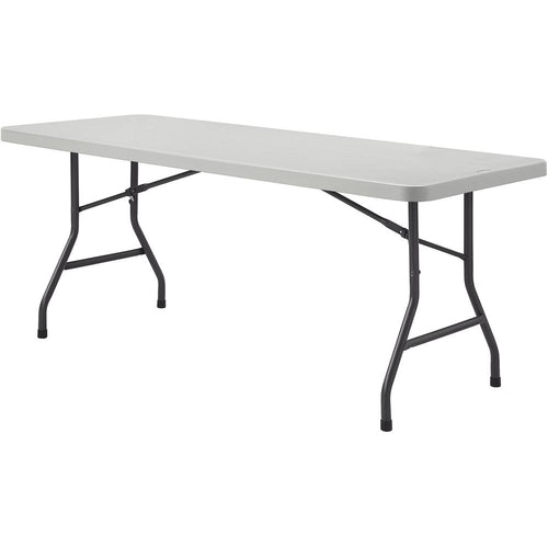 Lorell Extra-Capacity Ultra-Lite Folding Table - Light Gray Top - Dark Gray Base - 750 lb Capacity x 96'' Table Top Width x 30'' Table Top Depth - 29.25'' Height - Gray - High-density Polyethylene (HDPE)