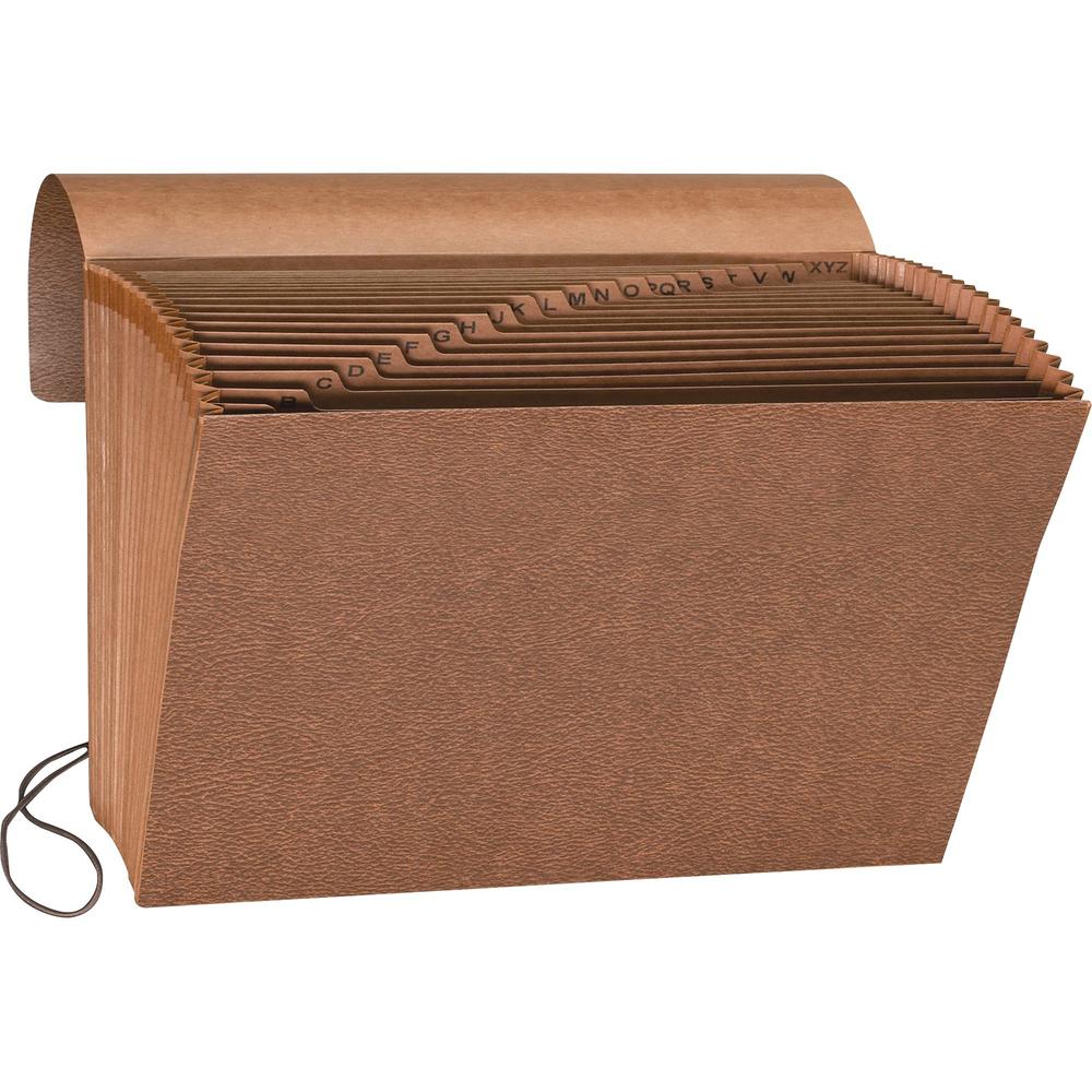 Business Source Letter Recycled Expanding File - 8 1/2'' x 11'' - 21 Pocket(s) - Brown - 30% Recycled - 1 Each