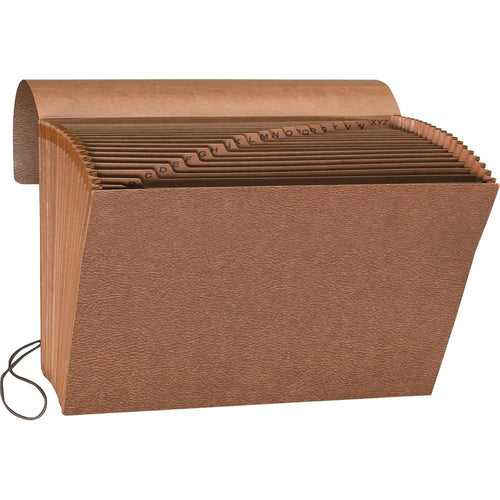 Business Source Letter Recycled Expanding File - 8 1/2'' x 11'' - 21 Pocket(s) - Brown - 30% Recycled - 1 Each