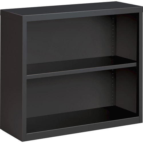 Lorell Fortress Series Bookcase - 34.5'' x 12.6''30'' - 2 Shelve(s) - Material: Steel - Finish: Charcoal, Powder Coated - Adjustable Shelf, Welded, Durable