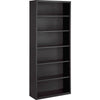 Lorell Fortress Series Bookcase - 34.5'' x 13''82'' - 6 Shelve(s) - Material: Steel - Finish: Charcoal, Powder Coated - Adjustable Shelf, Welded, Durable