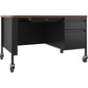Lorell Fortress Series Walnut Top Teacher's Desk - 48'' x 30''29.5'' - Box, File Drawer(s) - Single Pedestal on Right Side - T-mold Edge