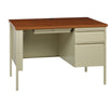 Lorell Fortress Series 45-1/2'' Right Single-Pedestal Desk - 45.5'' x 24''29.5'' , 1.1'' Table Top - Box, File Drawer(s) - Single Pedestal on Right Side - Square Edge
