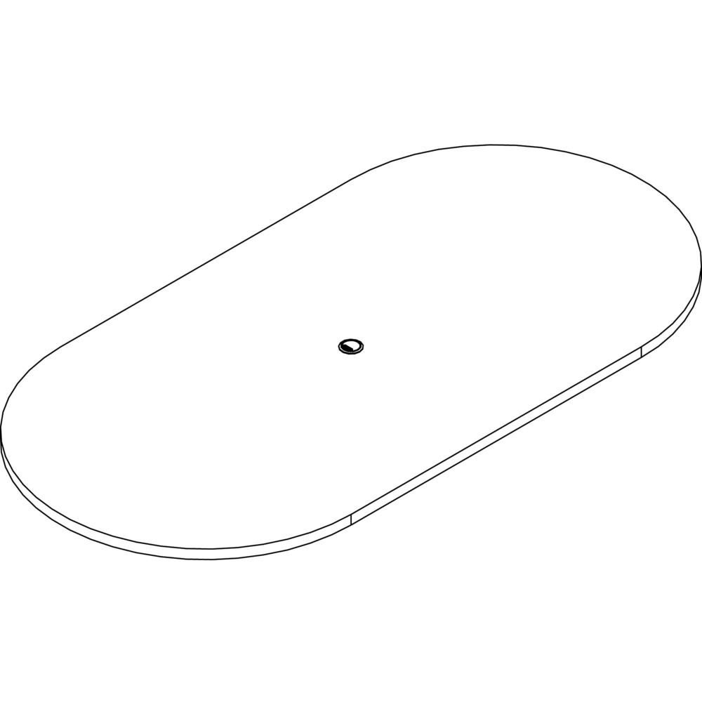 Lorell Prominence 2.0 Racetrack Conference Tabletop - Mahogany Racetrack, Laminated Top - 96'' Table Top Width x 48'' Table Top Depth x 1.50'' Table Top Thickness - Assembly Required - Particleboard Top