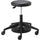 Safco Lab Stool with Foot Pedal - Vinyl Seat - Black, Chrome - 1 Each