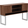 Lorell Relevance Series Freestanding Hutch - 59'' x 15''36'' - 3 Shelve(s) - Finish: Walnut Laminate