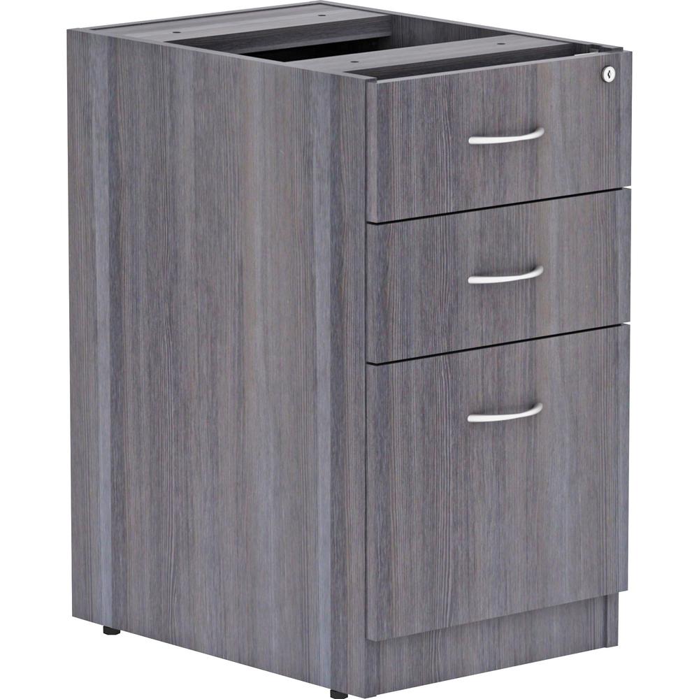 Lorell Essentials Series Box/Box/File Fixed File Cabinet - 16'' x 22''28.3'' - File, Box Drawer(s) - Finish: Laminate, Weathered Charcoal - File Drawer