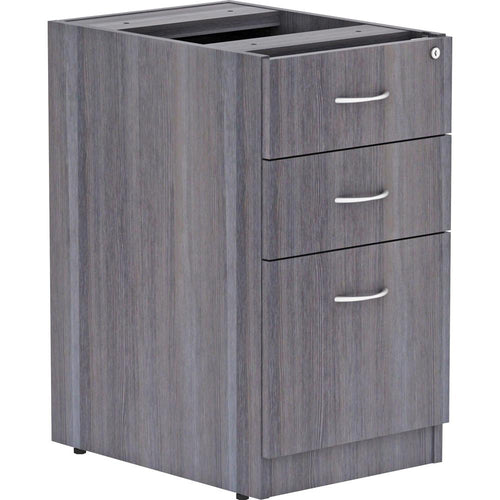 Lorell Essentials Series Box/Box/File Fixed File Cabinet - 16'' x 22''28.3'' - File, Box Drawer(s) - Finish: Laminate, Weathered Charcoal - File Drawer