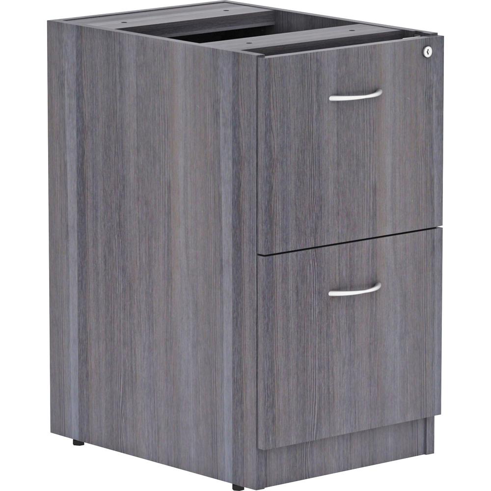 Lorell Essentials Series File/File Fixed File Cabinet - 16'' x 22''28.3'' - 2 x File Drawer(s) - Finish: Laminate, Weathered Charcoal - File Drawer