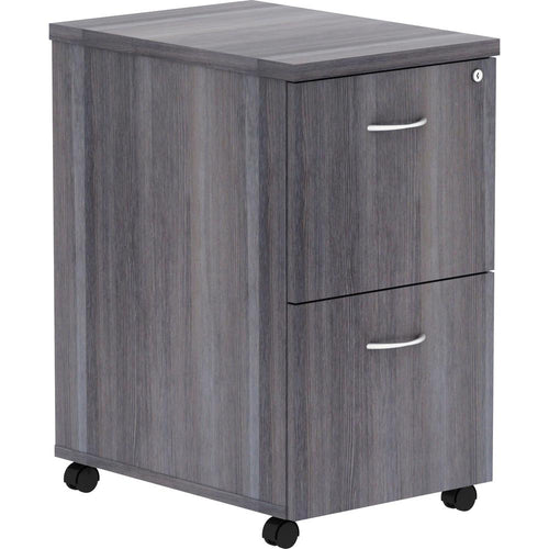 Lorell Essentials Series File/File Mobile File Cabinet - 16'' x 22''28.3'' - 2 x File Drawer(s) - Finish: Weathered Charcoal, Laminate