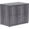 Lorell Essentials Series Lateral File - 35'' x 22''29.5'' , 1'' Top - 2 x File Drawer(s) - Finish: Weathered Charcoal, Laminate