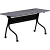 Lorell Flip Top Training Table - Charcoal Rectangle, Melamine Top - Black Four Leg Base - 4 Legs x 60'' Table Top Width x 23.60'' Table Top Depth - 29.50'' Height - Melamine - 1 Each