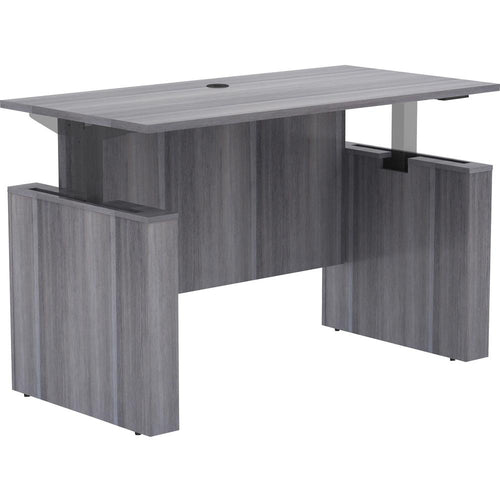 Lorell Essentials Series Sit-to-Stand Desk Shell - 0.1'' Top, 1'' Edge, 60'' x 29''49'' - Finish: Weathered Charcoal
