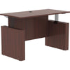 Lorell Essentials Series Sit-to-Stand Desk Shell - 0.1'' Top, 1'' Edge, 60'' x 29''49'' - Finish: Mahogany - Mahogany Laminate Table Top
