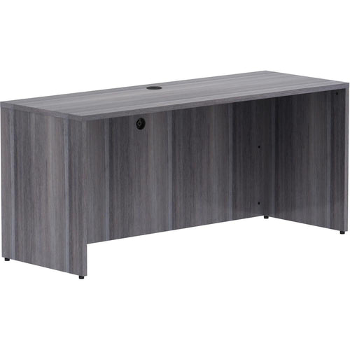 Lorell Essentials Series Credenza Shell - 66'' x 24''29.5'' Credenza Shell, 1'' Top - Finish: Weathered Charcoal Laminate, Silver Brush