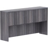 Lorell Essentials Series Stack-on Hutch with Doors - 66'' x 15''36'' - 4 Door(s) - Finish: Weathered Charcoal Laminate