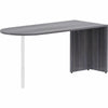 Lorell Essentials Series Peninsula Desk Box 1 of 2 - 66'' x 30''29.5'' Desk, 1'' Top - Finish: Weathered Charcoal Laminate