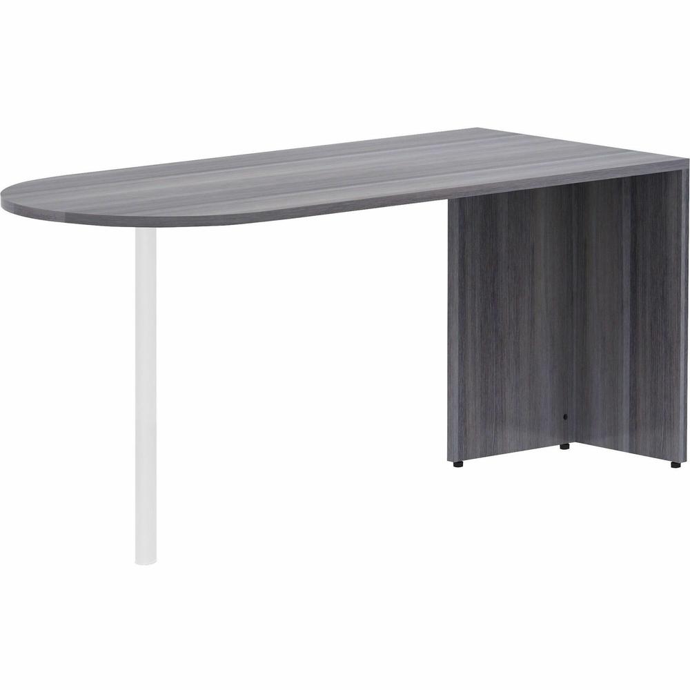 Lorell Essentials Series Peninsula Desk Box 1 of 2 - 66'' x 30''29.5'' Desk, 1'' Top - Finish: Weathered Charcoal Laminate