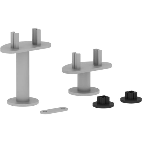 Lorell Adaptable Panel System Straight Connector Set - Steel - Silver