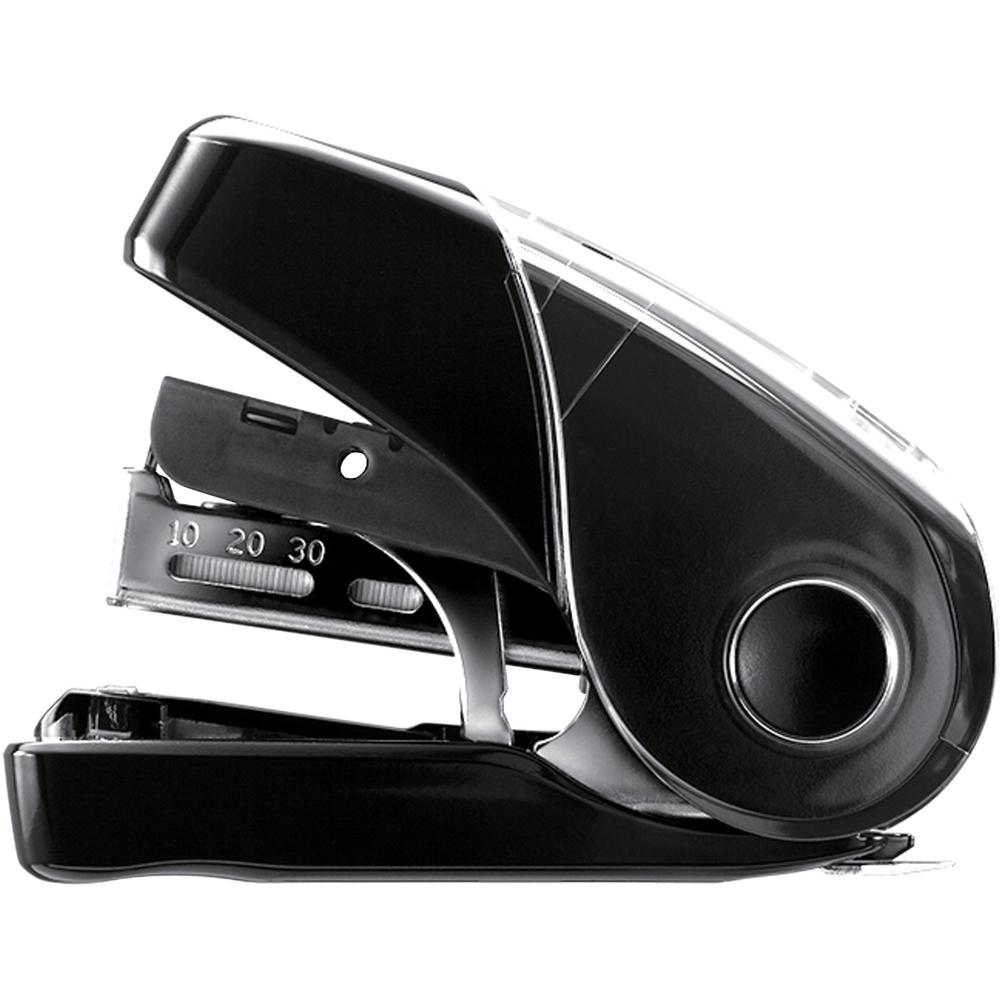 MAX Flat Clinch Mini Stapler - Staples Upto 25 Sheet - Black - 1 Each - Max