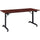 Lorell Mobile Folding Training Table - Rectangle Top - Powder Coated Base - 200 lb Capacity x 63'' Table Top Width - 29.50'' Height x 63'' Width x 24'' Depth - Assembly Required - Mahogany - Laminate Top