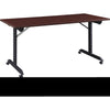 Lorell Mobile Folding Training Table - Rectangle Top - Powder Coated Base - 200 lb Capacity x 63'' Table Top Width - 29.50'' Height x 63'' Width x 29.50'' Depth - Assembly Required - Brown - Laminate Top