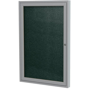 1 Door Enclosed Vinyl Bulletin Board with Satin Frame, 36''H x 30''W, Ebony - Ghent