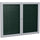 Ghent 36''x48'' 2-Door Satin Aluminum Frame Enclosed Vinyl Bulletin Board - Ebony