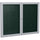Ghent 48''x60'' 2-Door Satin Aluminum Frame Enclosed Vinyl Bulletin Board - Ebony