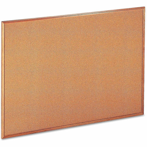 Universal Bulletin Board - 36'' Board Height x 48'' Board Width x 1.20'' Board Depth - Brown Natural Cork, Tan Surface - Durable, Self-healing - Oak Wood Frame - 1 Each