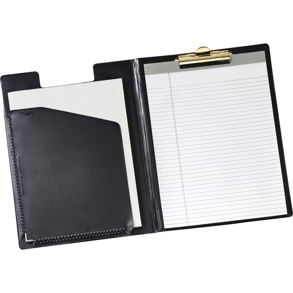 Cardinal 252 610 Letter Pad Folio - 8 1/2'' x 11'' - 100 Sheet Capacity - 1 Inside Front Pocket(s) - Vinyl, Polyvinyl Chloride (PVC) - Black - 1 Each