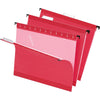 Pendaflex 1/5 Tab Cut Letter Recycled Hanging Folder - 8 1/2'' x 11'' - Red - 10% Recycled - 25 / Box