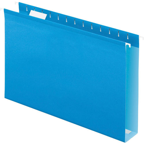 Pendaflex 1/5 Tab Cut Legal Recycled Hanging Folder - 8 1/2'' x 14'' - 2'' Expansion - Pressboard, Poly - Blue - 10% Recycled - 25 / Box