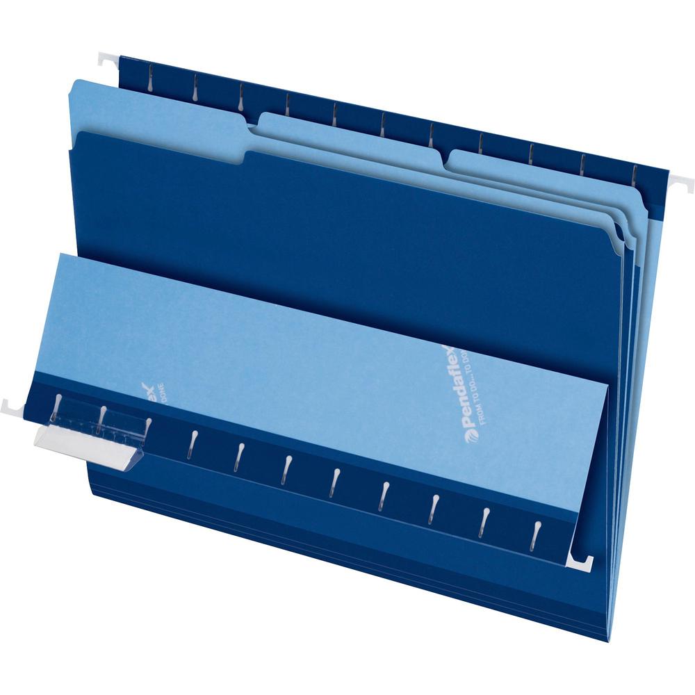 Pendaflex 1/3 Tab Cut Letter Recycled Top Tab File Folder - 8 1/2'' x 11'' - Navy Blue - 10% Recycled - 100 / Box