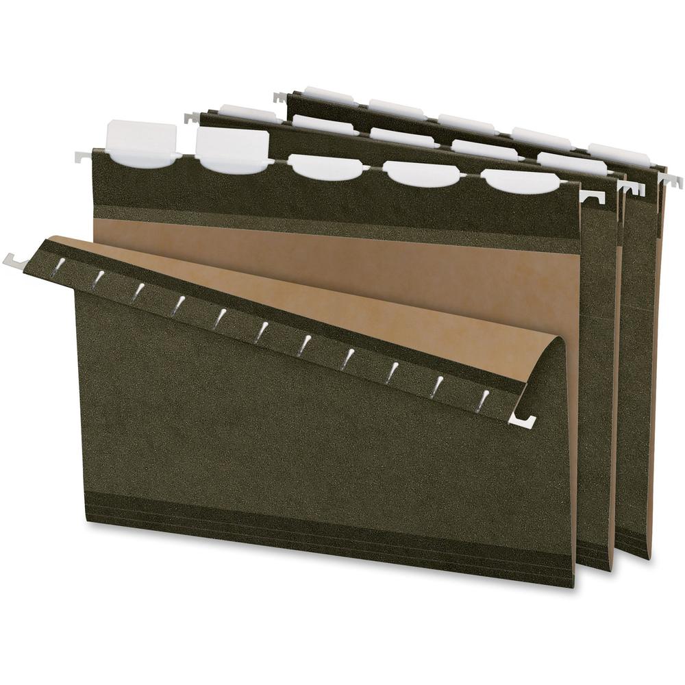 Pendaflex Ready-Tab 1/5 Tab Cut Letter Recycled Hanging Folder - 8 1/2'' x 11'' - Green - 10% Recycled - 25 / Box