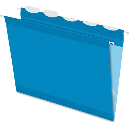 Pendaflex Ready-Tab 1/5 Tab Cut Letter Recycled Hanging Folder - 8 1/2'' x 11'' - Blue - 10% Recycled - 25 / Box