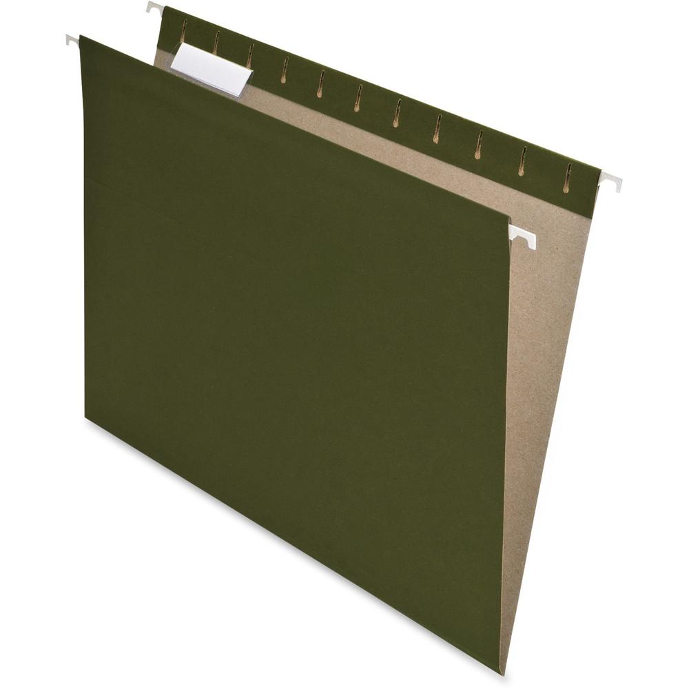 Pendaflex 1/5 Tab Cut Letter Recycled Hanging Folder - 8 1/2'' x 11'' - Green - 100% Recycled - 25 / Box
