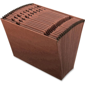 Pendaflex Letter Recycled Expanding File - 8 1/2'' x 11'' - 21 Pocket(s) - Red Fiber - Red Fiber - 100% Recycled - 1 Each