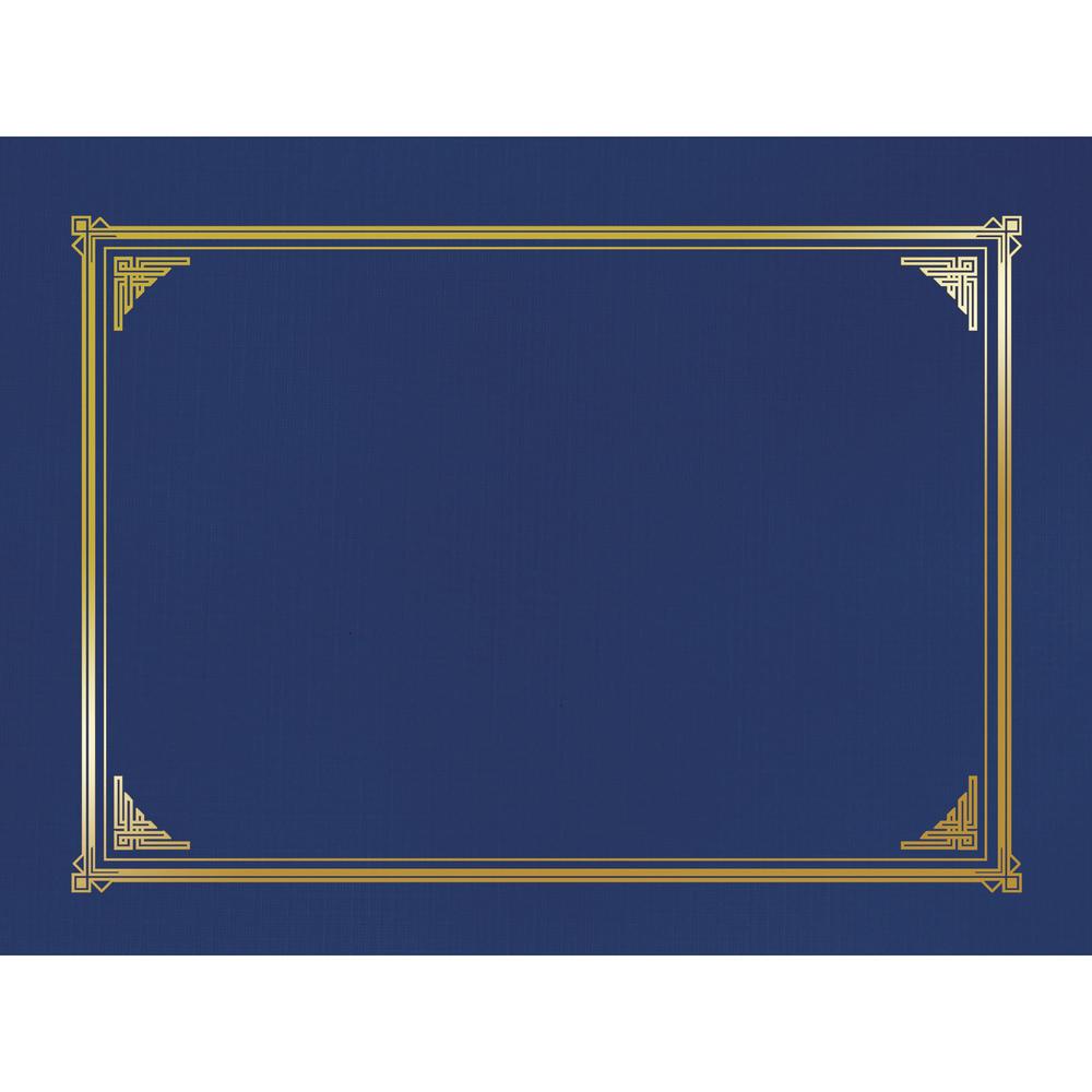 Geographics Letter, A4+ Recycled Certificate Holder - 8 1/2'' x 11'' , 10'' x 8'' , 8 17/64'' x 11 11/16'' - Linen - Navy Blue - 30% Recycled - 6 / Pack