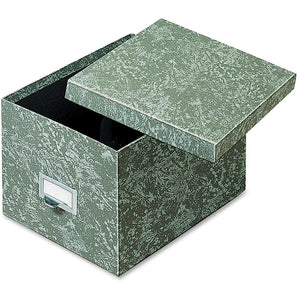 Globe-Weis Agate Heavy-duty Card File Lid Box - Internal Dimensions: 9'' Width x 6'' HeightExternal Dimensions: 11.6'' Depth - 1000 x Card - Heavy Duty - Fiberboard - Green - For Card, Check - Recycled -
