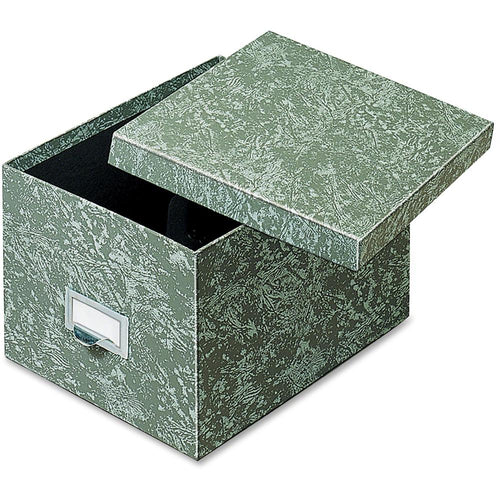 Globe-Weis Agate Heavy-duty Card File Lid Box - Internal Dimensions: 9'' Width x 6'' HeightExternal Dimensions: 11.6'' Depth - 1000 x Card - Heavy Duty - Fiberboard - Green - For Card, Check - Recycled -